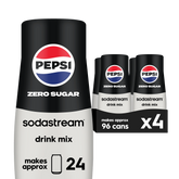 Sodastream Pepsi Zero Sugar Drink Mix 4 Pack 440ml