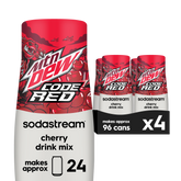 Sodastream MTN DEW Code Red Cherry Drink Mix 4 Pack 440ml