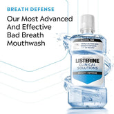 Listerine Clinical Solutions Breath Defense Alcohol Free Mouthwash, Oral Rinse with a Triple-Action Formula Fights Bad Breath for 24 Hours, Smooth Mint Flavor, 500 mL