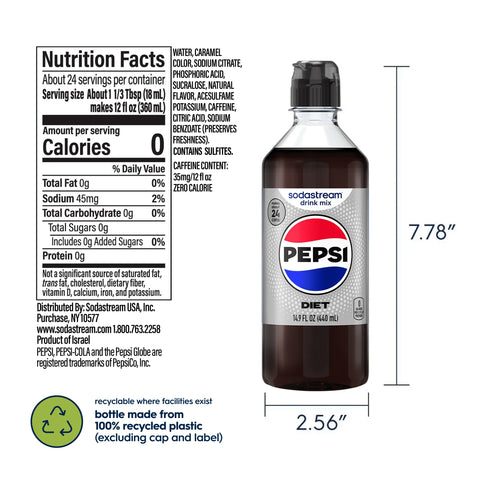 Sodastream Diet Pepsi Drink Mix 440ml